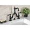 Kingston Brass Bridge Bathroom Faucet with Brass PopUp, Matte Black KS7970AL - alternate 2